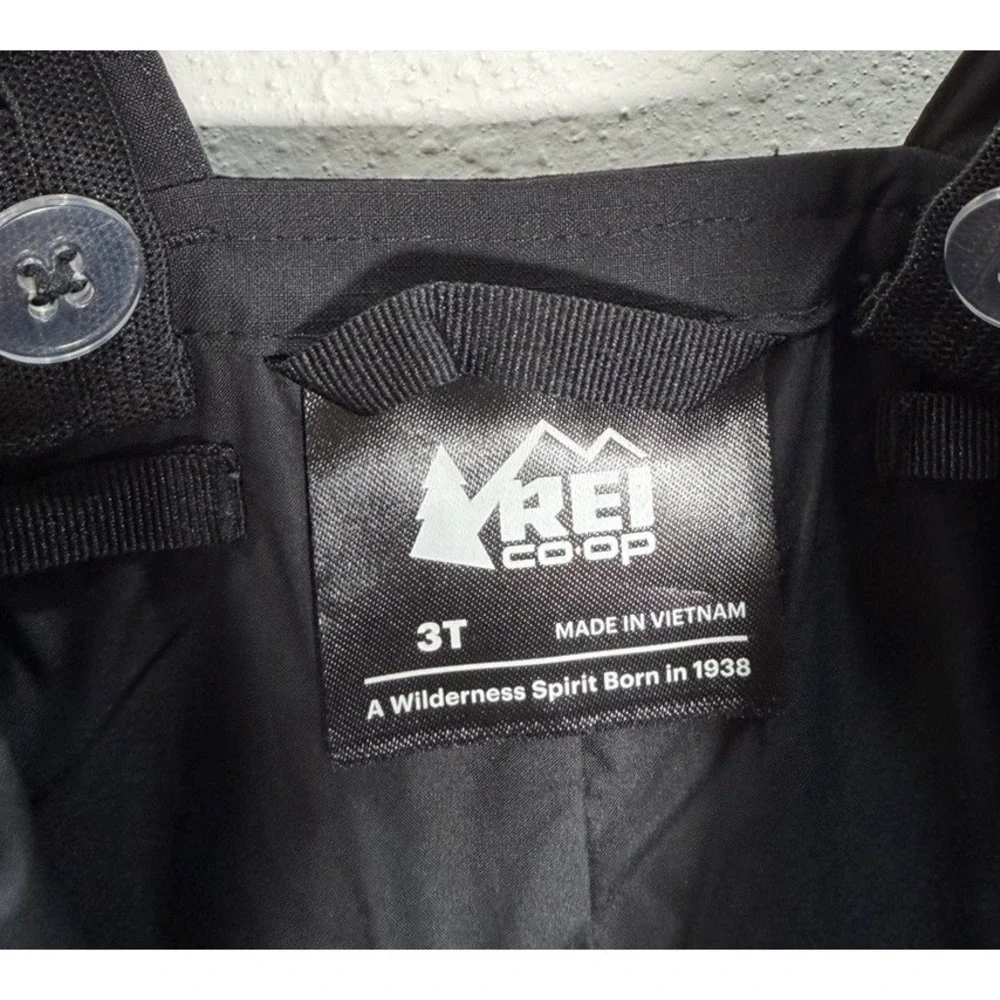 REI Co-Op Snow Pants Bibs Toddler Size 3T Black Insulated Ski Winter Boys Girls